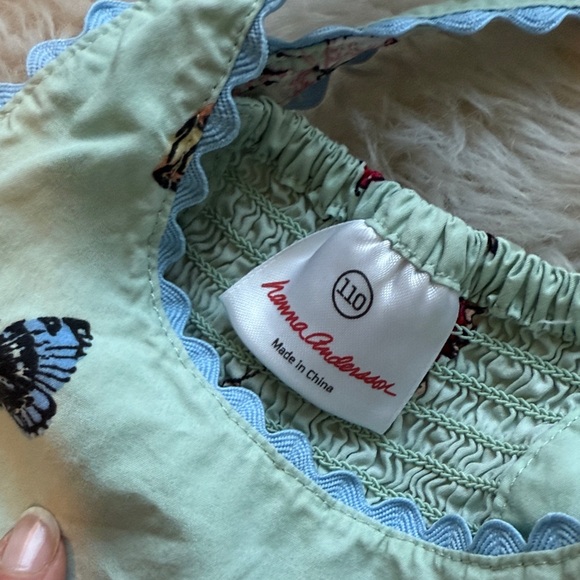 Hanna Andersson Mint Dress with Butterfly and Ladybug Pattern - Picture 2 of 4